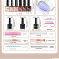 Gel Nail Polish Set for Beginner 6 PCS 8ML Glitter Art Gel Varnish with Base Coat Top Coat and UV Lamp for Manicure Salon Tools