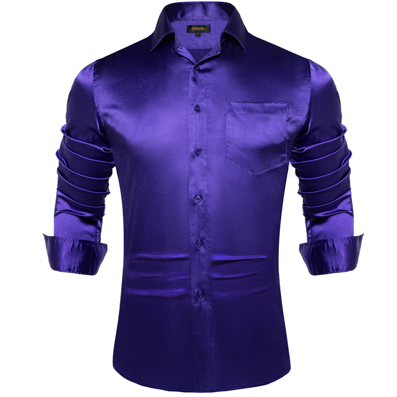 Solid Satin Shirts for Men Sage Green Black Yellow Red | SAMAG
