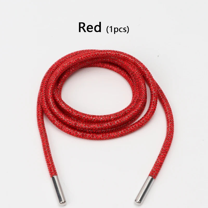 Crystal Rhinestone Diamond Shoelaces Colorful Shiny Shoe Laces Sneakers Shoelace Clothes Bags Belt Accessories Round 4mm 1PCS