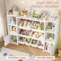 55''Large Toy Storage Organizer with 8 Toy Bins, Toy Organizers and Storage with Shelf and 6 Storage Cubbies, Bookshelf