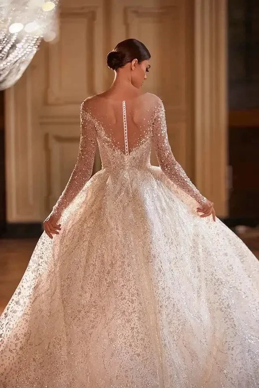 Customzied Luxury Wedding Dresses for Princess Sparkling - View 3 | SAMAG