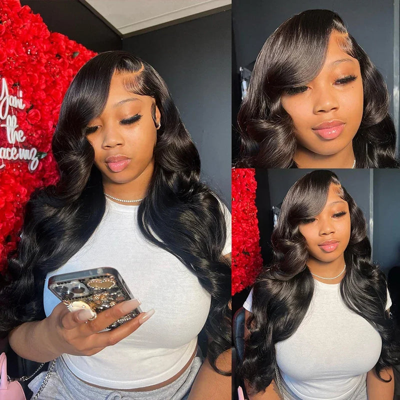 38 Inch Long Body Wave Wigs Human Hair Wig Natural Black 220 Density 13x4 13x6 HD Frontal Lace Front Human Hair Wigs For Women