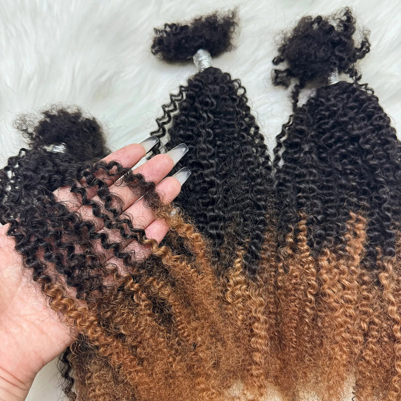 16inch Afro Kinky Bulk Human Hair for Braiding Twist Curly Hair Dreadlock Extensions for Braiding Hair Locs Extensions
