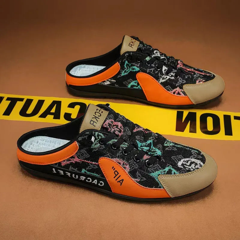 2026 Men's Fashion Soft-soled Half Slippers Men Summer Trendy Bottom Casual Shoes Breathable Slip-on Shoes Sneakers