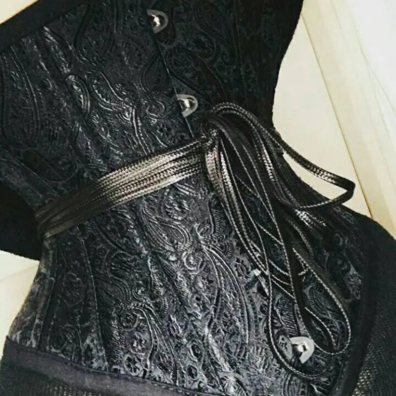 Black Underbust Corset Annzley Strong Lacing Sweetheart Waist Slimming Corset For Training