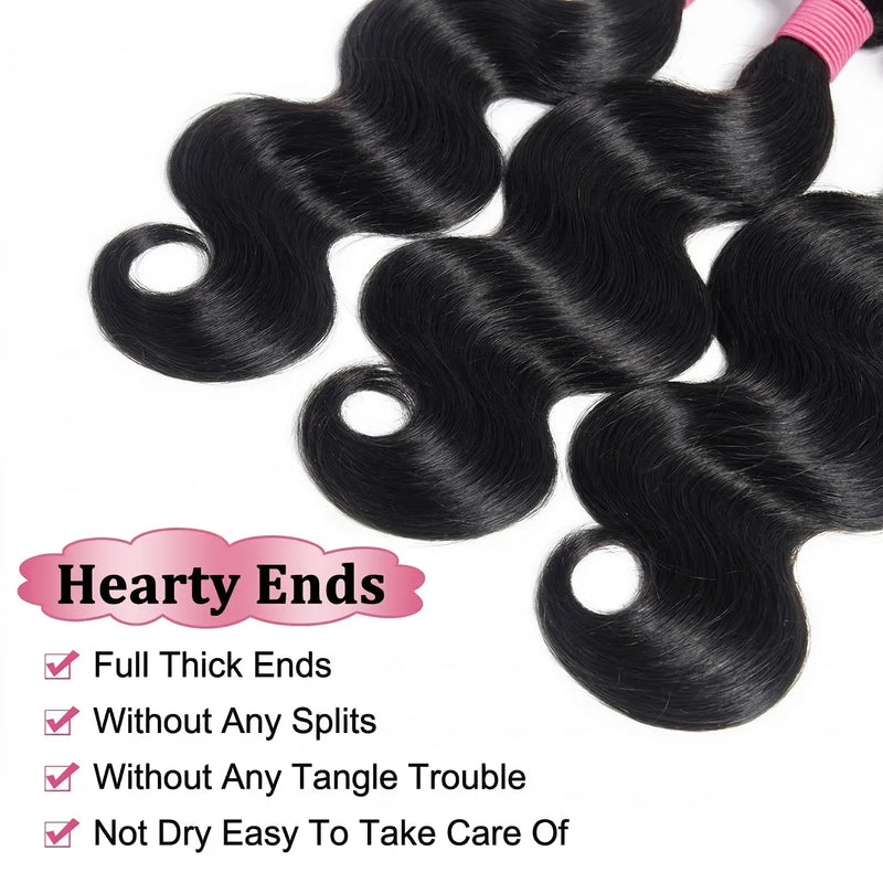 2 3 4 Pcs Body Wave Bundles 100% Human Hair Brazilian 16A Virgin Weave Raw Hair 30 32 Inch Double Weft Thick Human Hair Bundles Extensions For Women