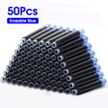 50pcs Fountain Pen Ink Cartridge Refills Bottle 4 Color Disposable Dia 3.4mm 2.6mm School Office Stationery Supplies CW-159