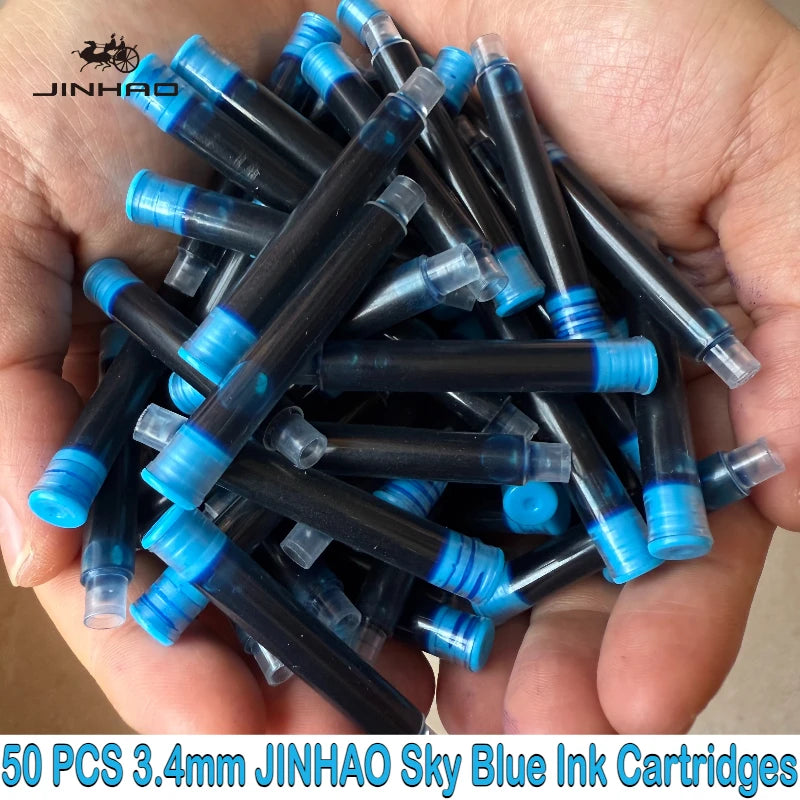 50/12 PCS JINHAO 12 Colors 2.6mm/3.4mm Fountain Pen Ink Cartridges For Majohn Hongdian Stationery School Office Supplies