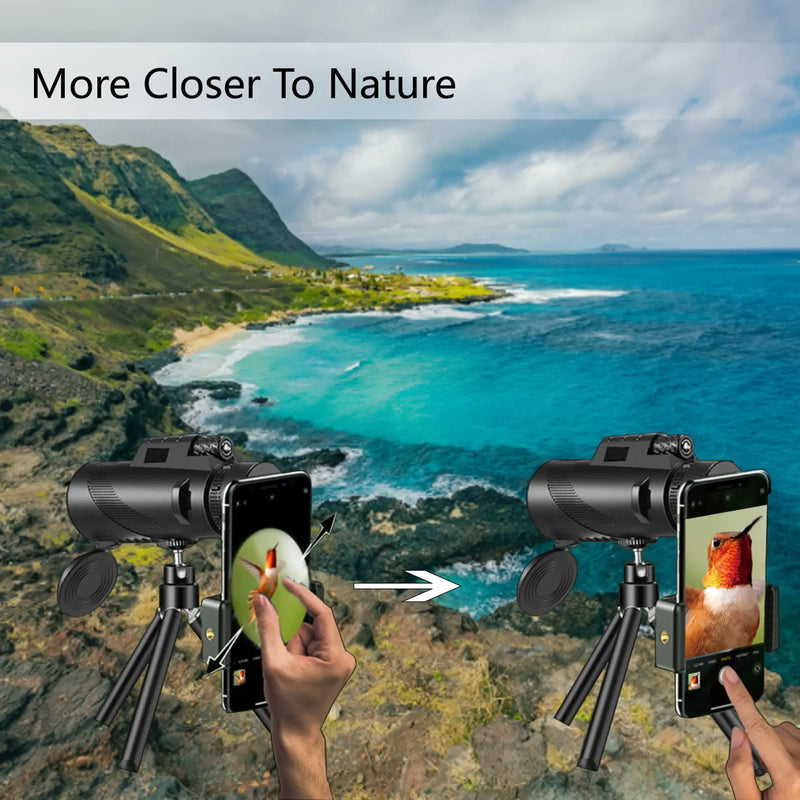 Telescope 10X42 Monocular Powerful for Long-distance Observation with HD Field of View suitable for Outdoor Camping Hunting