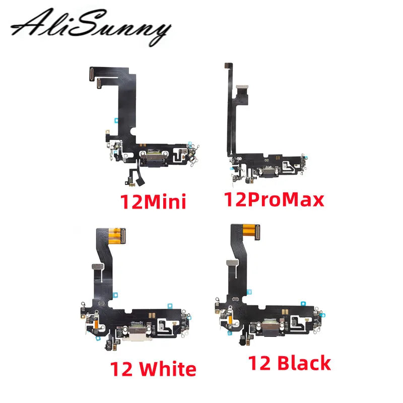 1pcs Charging Port Flex Cable For iPhone 14 11 12 13 Pro Max SE2 USB Charger Dock Connector With Microphone  Ribbon Repair
