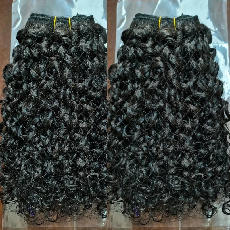 Pixie Curly Human Hair Bundles Brazilian Raw Hair Weaving Deep Curly Hair Bundles 8-40 Inch Human Hair Loose Deep Wave Bundles