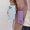 Crossbody Lanyard Cord Case For Iphone 13 14 12 11 Pro Max Mini 6 7 8 Plus Xr X Se 2022 Silicone Cover On Iphone14 14pro 13pro