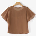 ZANZEA Summer Women Chiffon Blouse Elegant Ruffle Short - View 5 | SAMAG