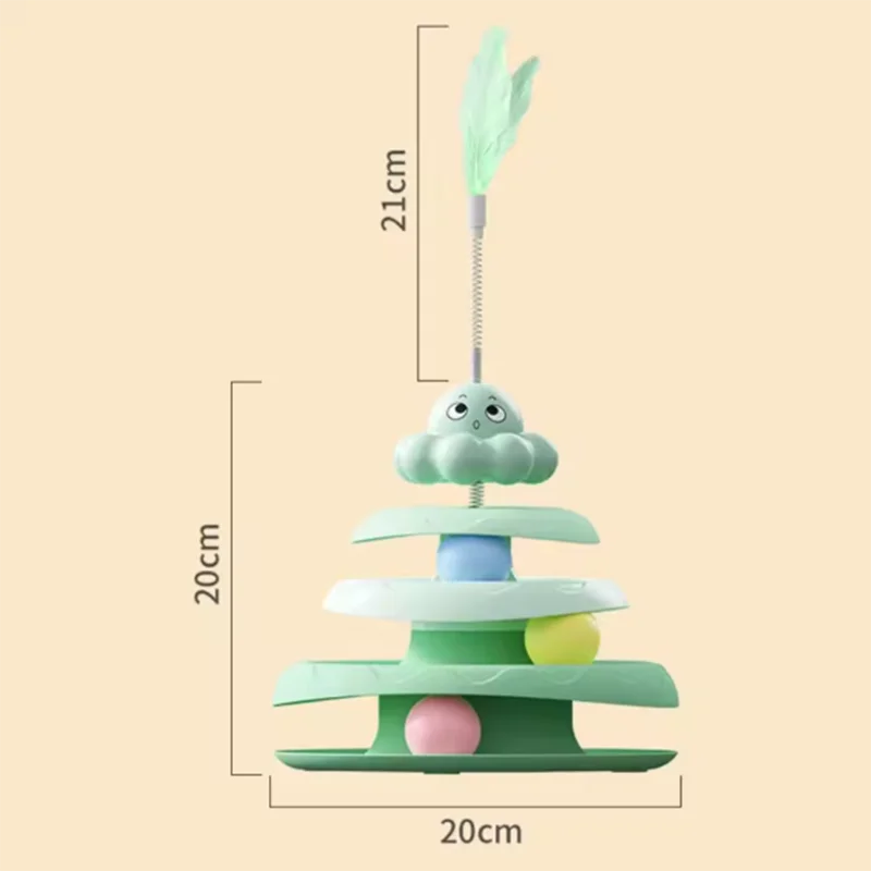 Pet Three-layer ball cat Turntable Octopus-shaped teasing cat stick to relieve boredom toys Fun Puzzle Game pet supplies