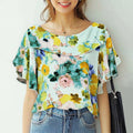 ZANZEA Summer Women Chiffon Blouse Elegant Ruffle Short - View 14 | SAMAG