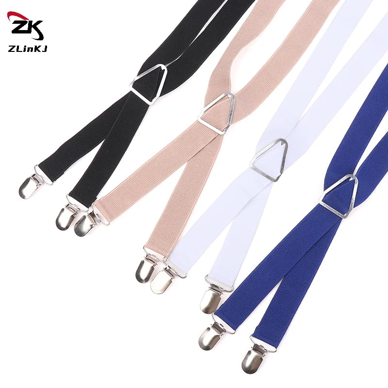 Elastic Adjustable Suspenders For Adults And Kids - Men Women Braces Set For Children Boys Girls Wedding - Visuel 6 | SAMAG