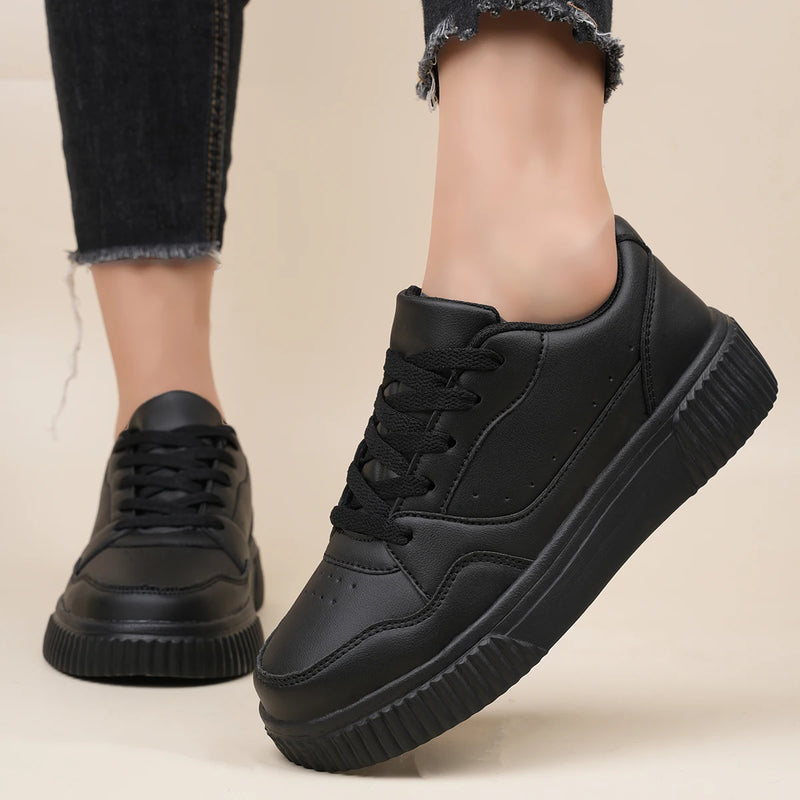 Unisex Black Skateboard Shoes Platform Lightweight | SAMAG