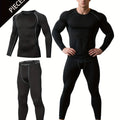 Men's fitness suit, sports breathable training quick drying underwear suit, compression comfort warm suit