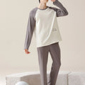 Men's 100% Cotton Long Sleeved Four Season Plus Size Men's Sleepwear, Teenage Pure Cotton Home Suit Set for Warmth
