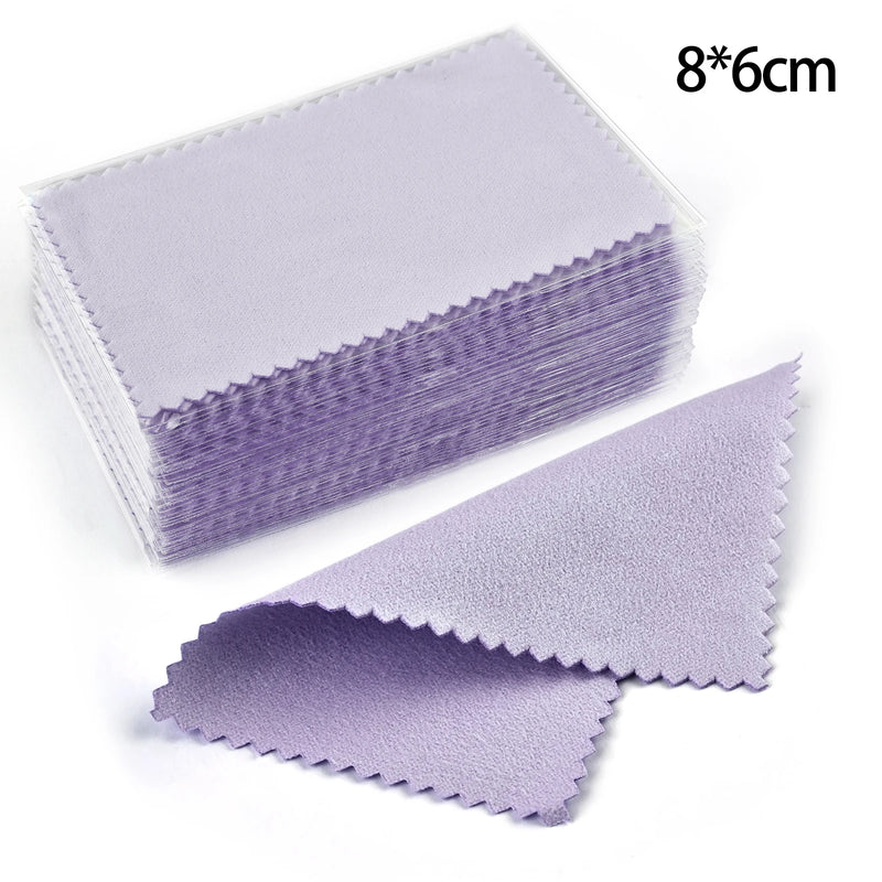 10x6.3cm/8x8cm/8x6cm 50pcs Silver Clean Polishing Cloth Soft Wipe Wiping For Necklaces Rings Jewelry Tool - Visuel 27 | SAMAG