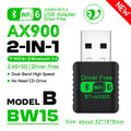 2 IN 1 WIFI6 AX900 USB WiFi Bluetooth 5.4 Wireless Adapter Dual Band 2.4G+5GHz 900Mbps Network Card - Visuel 8 | SAMAG
