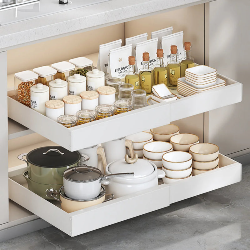Oo Expandable Slide Cabinet Drawer Rack Multi - Purpose Kitchen Pot Pan Organizer Storage Shelf Pull - out - View 5 | SAMAG