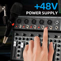 4 / 7 Channel Audio Interfacer DJ Mixer Sound Board 99-Bit DSP Effect USB Audio Mixer Effects +48V Phantom Bluetooth for Karaoke