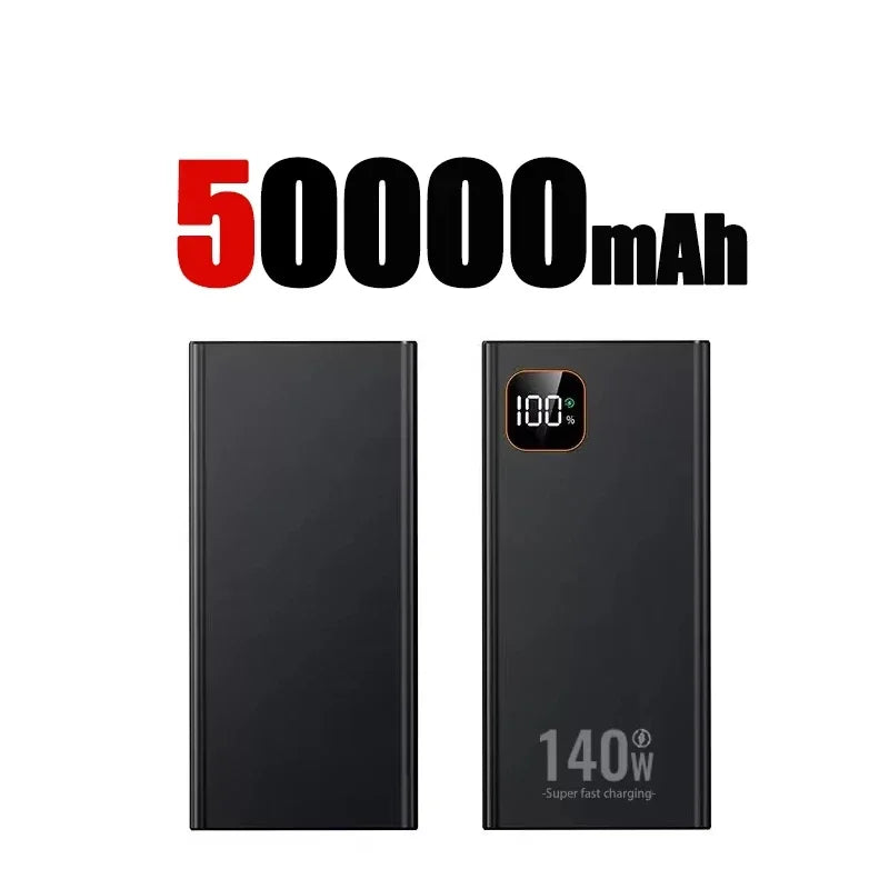 Lenovo 2026 140W 500000mAh Ultra Capacity Power Bank Super Fast Charging CCC Portable Charger For IPhone Samsung