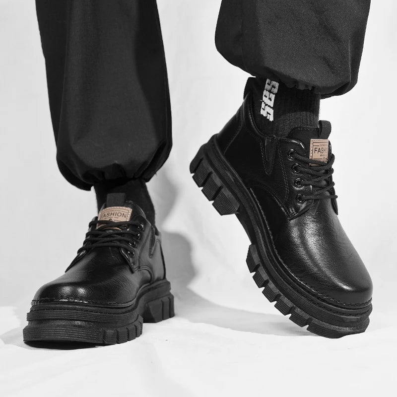 Men's casual shoes four seasons handwork comfort outdoor work shoes fashion Joker youth tide shoes business party leather shoes
