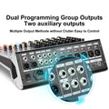FLALWREO 8 / 12Channel Audio Interfacer DJ Mixer Sound Board 99-Bit DSP Effect USB Audio Mixer Effects +48V Phantom Bluetooth fo