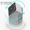 Rotating Qi2 3in1 15w Magnetic Wireless Charger Stand For iPhone 16 15 14 13 12 Max  iWatch Airpods Fast Charging Dock