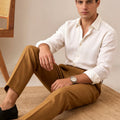 Men's Linen Blend Dress Pants Business Casual Trousers - View 3 | SAMAG