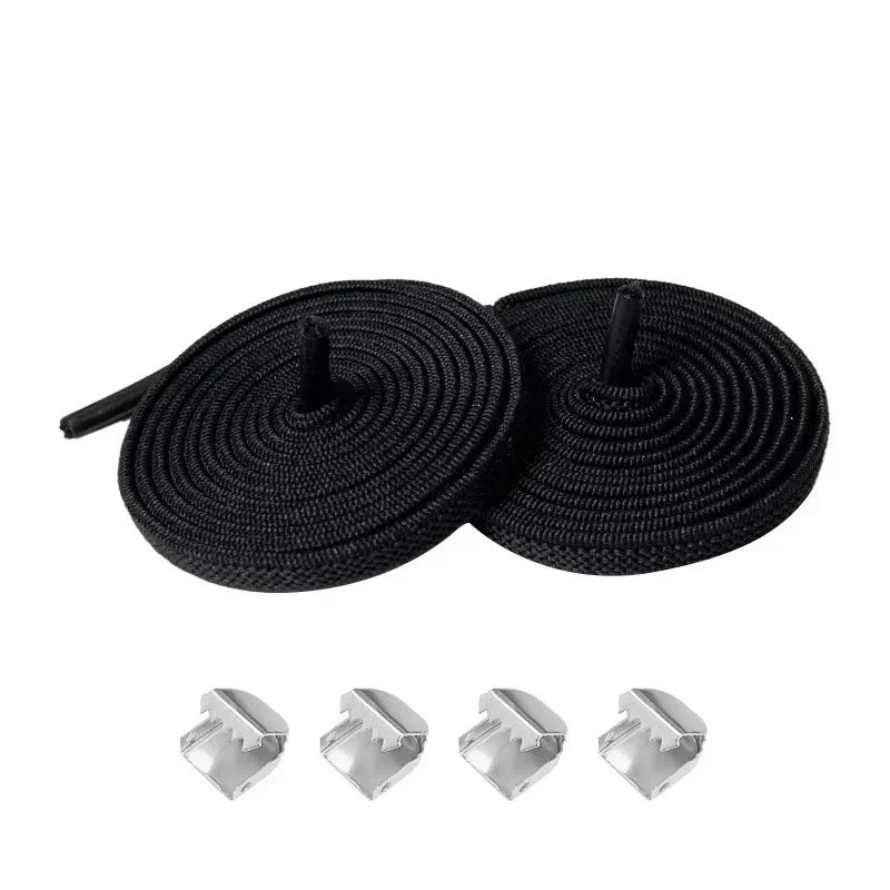 No Tie Shoe Laces Elastic Laces Sneakers 8MM Widened Flat Elastic Shoelaces Adult Quick Shoe Lace Rubber Bands for Shoes