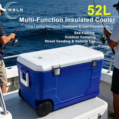 MBLN 52L Fishing Cooler Box with Wheels, Large Capacity | SAMAG