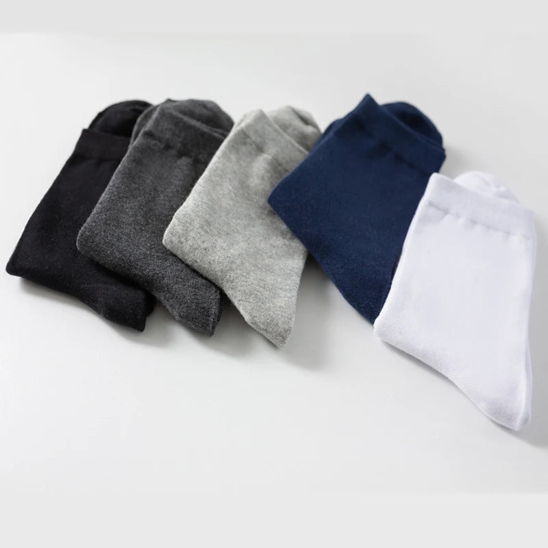 10Pairs/Lot Men Combed Cotton Socks Black Casual Business | SAMAG