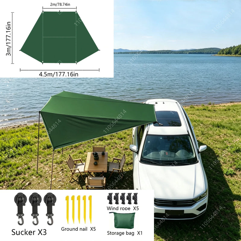 Car Side Awning Butterfly Tarp with Silver Coating | SAMAG