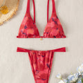 Women's Two Piece Bikini Set 2025, Sexy Triangle Push Up Swimsuit, Floral Print Bathing Suit, Beach Swimwear