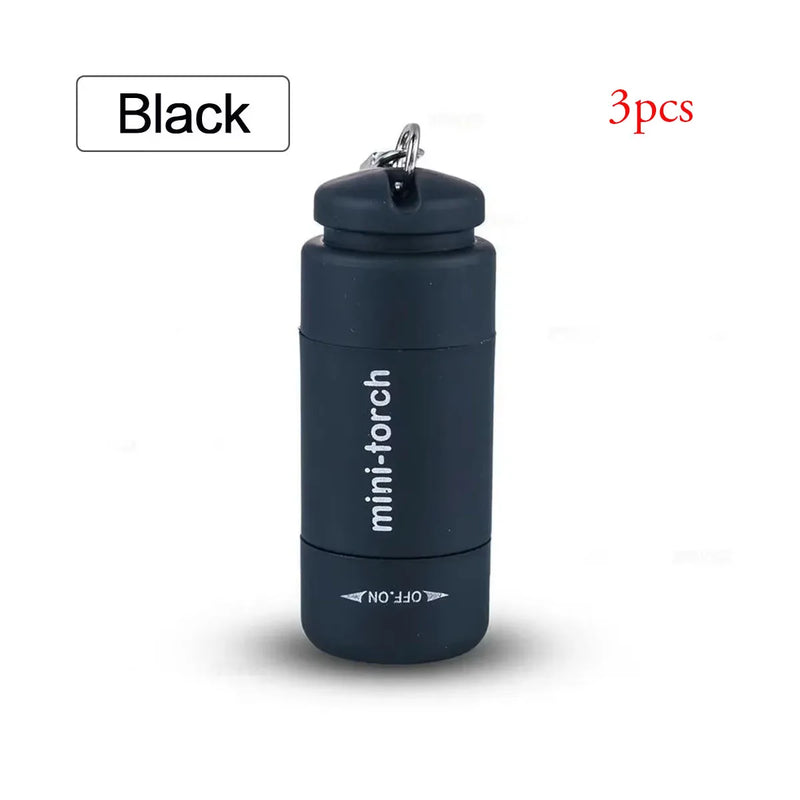 Pocket Keychain Flashlight Waterproof Outdoor Hiking Camping Mini FlashlightUSB Rechargeable LED Multifunctional Strong Light