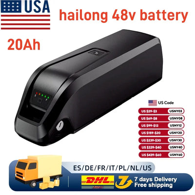 36V 48V 15Ah 20Ah Hailong Li-ion EBike Battery for 1000W | SAMAG