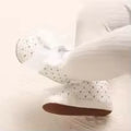 Baby Learning Walk Shoes, Glitter Heart Pom Pom Decor Infant Slip On Shoes, Comfort Daily Pre-Walker Footwear 0-18 Months