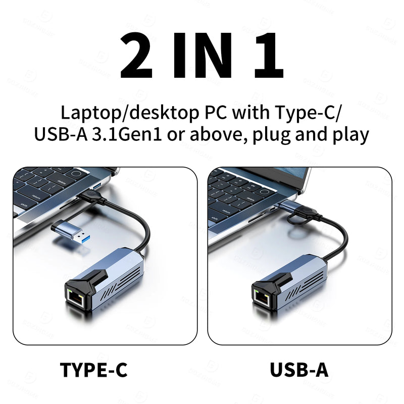 5000Mbps USB Network Card 5Gbps High Speed Wired Adapter USB3.0 Type - C to RJ45 Ethernet Converter HUB - Visuel 3 | SAMAG