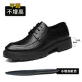 Men's Business High Heeled Leather Shoes Casual Thick Sole 10cm Height Increasing Hand Painted Pattern Trendy Formal Dress Shoes