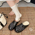 Women Retro Polka Dot Mule Clogs Ladies PU Round Toe Slip On Half Slippers Casual Outdoor Indoor Fashion Daily Wear Footwear
