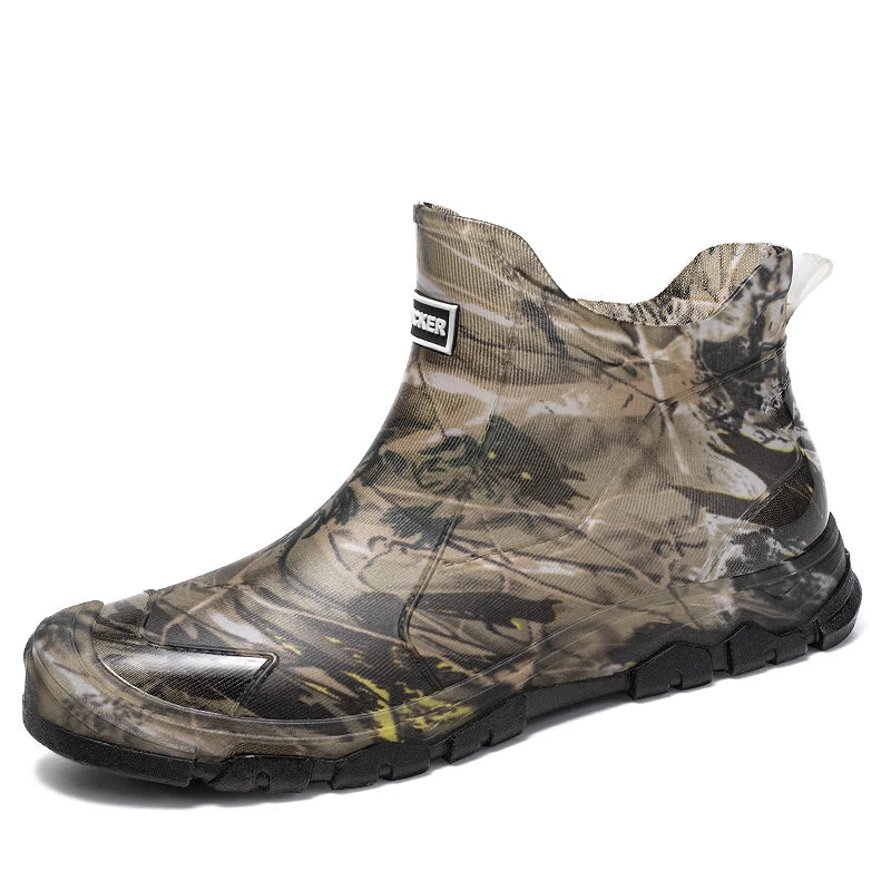 Men's Casual Anti-slip soft-sole rain boots Four Seasons Chef Kitchen Waterproof work shoes Outdoor Fishing Walking Water Shoes