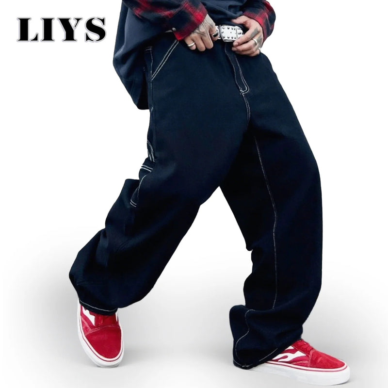 Liys Retro Black Fashion Work Jeans Men Casual | SAMAG