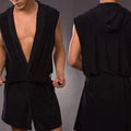 2026 Summer Men's Sexy Sleeveless Pajama Kimono Robe Fashion Loose Casual Hooded Bathrobes Cool Smooth Bath Robe Male Sleep Gown