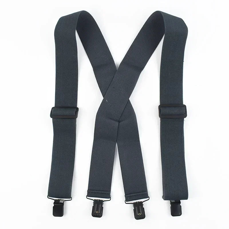 Deepeel Fashion 5cm Wide Adults Men's Suspenders Adjust Elastic Strap X - type 4 Clips Male Braces - Visuel 11 | SAMAG