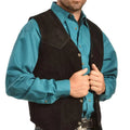 2025 New Men Vests Sleeveless Jackets Cowboy Waistcoat Single Breasted Irregular Men's V-neck Bussiness Jacket Cargo Vest