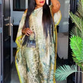 Luxury Soft Muslim Print Abayas Women Short SLeeves | SAMAG