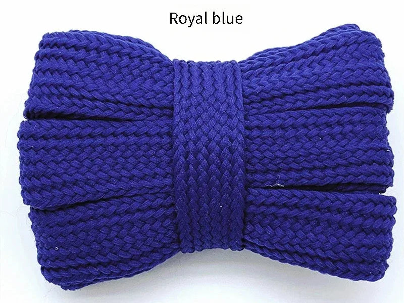1Pair New Casual Sneakers Classic Shoelace Fashionable Cotton Rope Flat Shoelaces Men Women Fashion Shoes Accessories